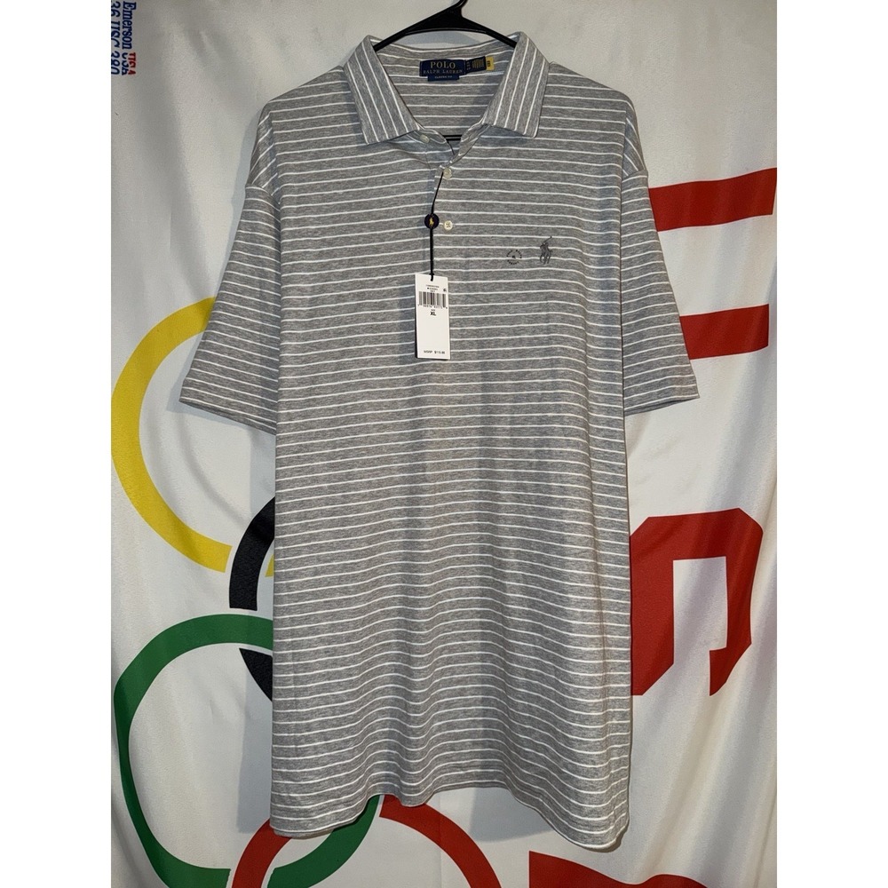 NWT Polo Ralph Lauren Classic Fit Shirt Mens XL Cotton $115 MSRP Gray Striped